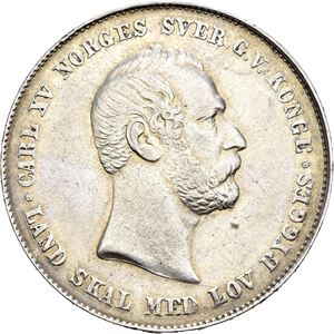 CARL XV 1859-1872, KONGSBERG. Speciedaler 1861