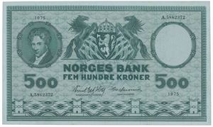 500 kroner 1975. A.5862372.