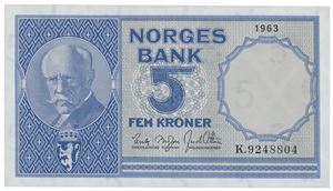 5 kroner 1963. K.9248804