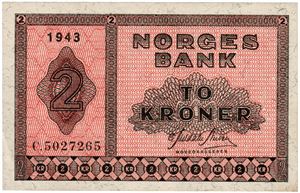 2 kroner 1943. C5027265