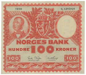 100 kroner 1958. G.1295929.