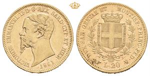 Sardinia, Vittorio Emanuele II, 20 lire 1861