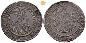 Christian IV (1588 - 1648) 1 speciedaler 1648 Ex OMG 29 nr 99.  Anhengt.