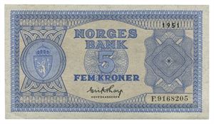 5 kroner 1951. F9168205