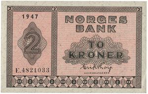 2 kroner 1947. E4821033