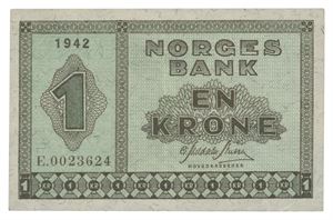 1 krone 1942. E0023624