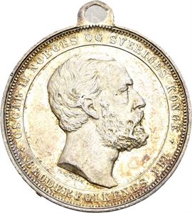 Oscar II 25 års regjering 1897. Sølv med hempe. 27 mm