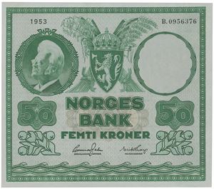 50 kroner 1953. B.0956376