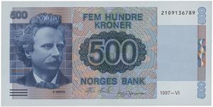 500 kroner 1997. 2109136789.