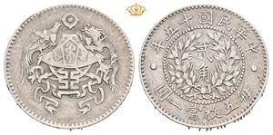 Republikk, 20 cents år 15 (=1926). Tientsin mint. Lite filemerke/minor edge filing