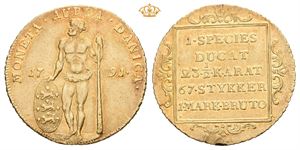 Dukat 1791. Altona. (3,48 g). Små monteringsspor/minor traces of mounting. S.1