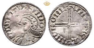 Denmark. Magnus den gode 1042-1047, penning, Lund, myntmester Alnrii (0,97 g). Svakt buklet/slightly creased