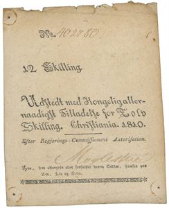 12 skilling 1810. No. 402780. Nålehull/pinholes