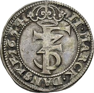 FREDERIK III 1648-1670. 2 mark 1654. S.35