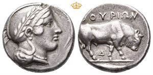 LUCANIA, Thourioi. Circa 443-400 BC. AR nomos (7,75 g)