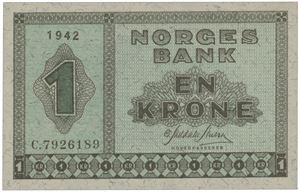 1 krone 1942. C.7926189.