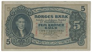5 kroner 1938. R1177945