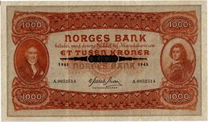 1000 kroner 1945. A0052514