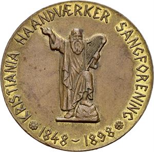 Håndverkersangforeningen 1898. Holm/David-Andersen. Bronse. 32 mm. R.