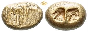 IONIA, uncertain mint. Circa 650-600 BC. EL hemistater, Milesian standard (7,24 g).