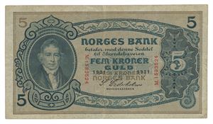 5 kroner 1931. M.1583524