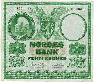 50 kroner 1957. C5006680