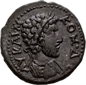 Moesia Inferior, Istrium, Commodus 177-192, Æ26. Person stående mot venstre