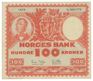 100 kroner 1959. G.3603376