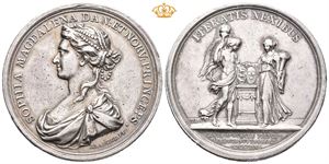 Christian VII. Prinsesse Sophie Magdalenes Bryllup 1766. Adzer. Sølv