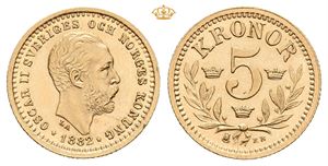 Oskar II, 5 kronor 1882