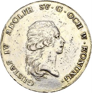 Gustav IV Adolf, riksdaler 1793. Har vært anhengt og pusset/has been mounted and polished