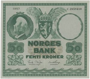 50 kroner 1957. C.2859410.