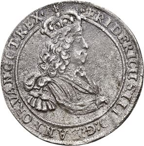 FREDERIK III 1648-1670 Avstøpning i tinn av Akershusspeciedaler u.år/n.d. (1661). S.18