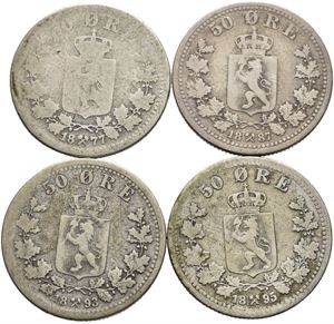 50 øre 1877, 87, 93 og 95