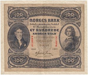 100 kroner 1941. B8337137
