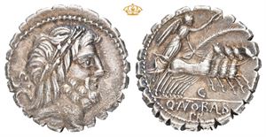 Q. Antonius Balbus. 83-82 BC. AR serrate denarius (18 mm; 3,95 g)