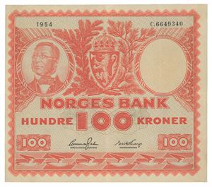 Norway. 100 kroner 1954. C6649340