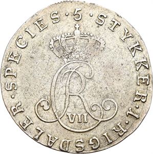 CHRISTIAN VII 1766-1808 1/5 speciedaler 1799. S.10