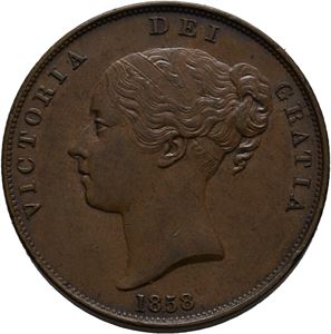 England, Victoria, penny 1858