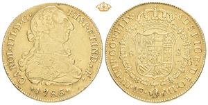 Carl III, 8 escudos 1786. Lima