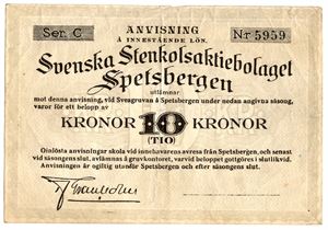 10 kroner 1923/24 - 1924/25. Serie C. Nr.5959. Blankett