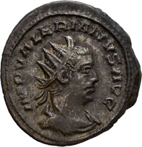 Valerian I 253-260, antoninian, Østlig mynt 257 e.Kr. R: Valerian og Gallienus stående vendt mot hverandre