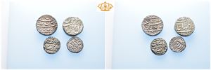 India. Lot 4 stk. sølvmynter fra Mughal kongedømmet