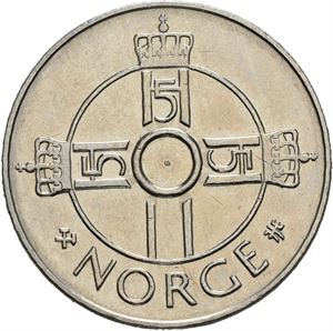 1 krone 1997. Uten hull/without hole