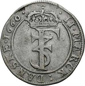 FREDERIK III 1648-1670. 2 mark 1660. S.50