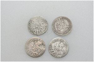 Lot 4 stk. 2 skilling 1761, 1762, 1763 og 1764