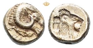 LESBOS, Mytilene. Circa 521-478 BC. EL hekte - 1/6 stater (2,55 g)