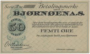 50 øre 1923/24. Blankett/remainder.