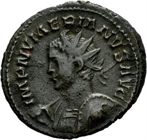 Numerian 283-284, antoninian, Lugdunum. R: Mars gående mot høyre