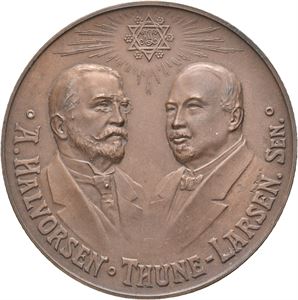 Halvorsen - Thune Larsen 50 år 1917. Throndsen. Bronse. 60 mm